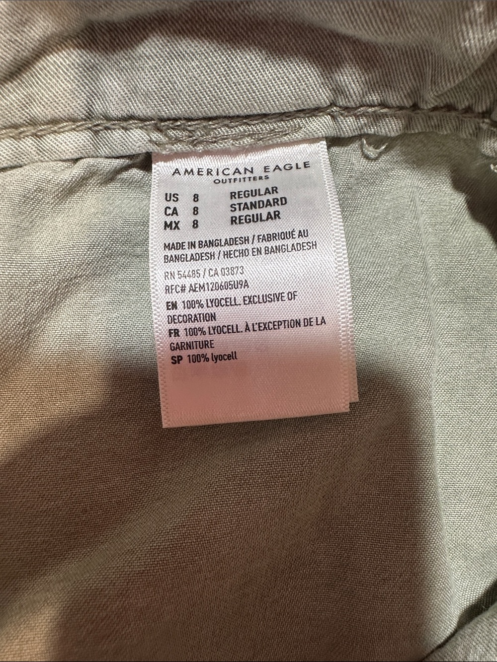 American Eagle Olive Green Utility Cargo Pants Women’s Size 8 Straight 28 Inseam - Picture 3 of 8